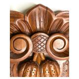 Group of Handcrafted Pottery Vessels and Carved Wood Accent