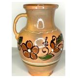 Group of Handcrafted Pottery Vessels and Carved Wood Accent