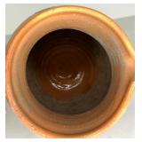 Group of Handcrafted Pottery Vessels and Carved Wood Accent