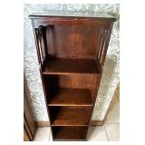 Tall Wood Bookcase with Gothic Style Cutout Sides
