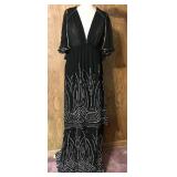Janice Wainwright at Forty Seven Poland Street Black Beaded Dress UK 14 US 12