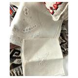 Lot of Vintage Linen and Embroidered Textile Decor