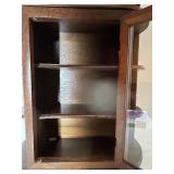 Vintage Wall-Mount Display Cabinet with Glass Door and Side Shelves