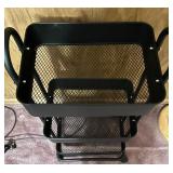 Three-Tier Black Metal Rolling Utility Cart