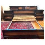 Bedroom Suite: Lowboy Dresser with Mirror, Tallboy Dresser, Bed Frame, 2 Nightstands