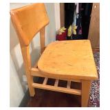 Vintage Childs Wooden Side Chair with wear