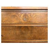 Vintage Wood Bow Front 4-Drawer Dresser with Brass Pulls