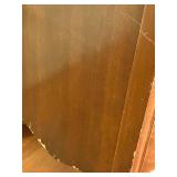 Vintage Wood Bow Front 4-Drawer Dresser with Brass Pulls