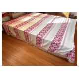 Lot of 2 Vintage Handcrafted Bedspreads and Table Runner