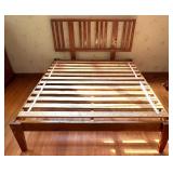Wooden Slat Queen Bed Frame with Headboard