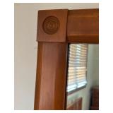 Six-Drawer Dresser With Mirror, Medium Wood Finish