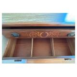 Vintage Tall Wooden Chest of Drawers with Inlay Detail