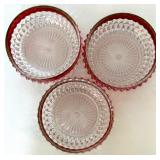 Ruby Red & Clear Glassware Lot - Lenox, Vintage Bowls, Plates, Pitcher