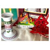 Holiday and Christmas Decor Assortment, Includes Old World Santa