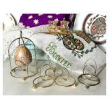 Easter and Spring Decor Lot - Plates, Linens, Figures, and More