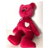 Valentine Collectibles Lot - TY Beanie Baby Valentina, Wedgwood Crystal Heart, Brush