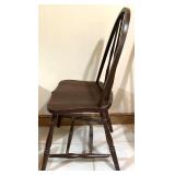 Pair of Windsor Style Wooden Arm and Side Chairs