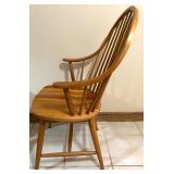 Pair of Windsor Style Wooden Arm and Side Chairs