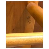 Pair of Windsor Style Wooden Arm and Side Chairs