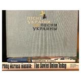 Collection of Ukrainian and Russian Books, Cookbook, Sheet Music, and Records