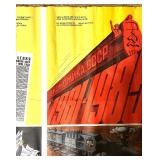 Early 1980s Soviet Propaganda Poster USSR Economic Plan 1981-1985 and Map