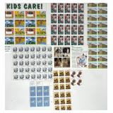 US Mint Stamp Collection Lot with Vintage Brass Stamp Roll Dispenser