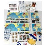US Stamp Sheet Lot - Norman Rockwell, Moon Landing, World Cup, Minerals & More