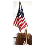 Patriotic Collectible Lot: Valley Forge US Flags & 1776-1976 Rogers Spoon