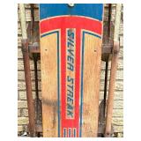 Vintage Silver Streak Wooden Sled with Metal Runners