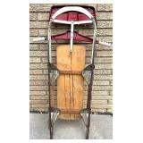 Vintage Silver Streak Wooden Sled with Metal Runners