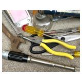 Mixed Lot of Hand Tools, Hardware, and Workshop Supplies