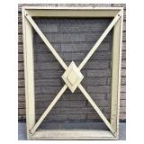 Lot of Vintage Wood Window Screens with Decorative Diamond Grilles