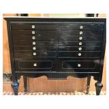 Vintage Dental Cabinet with 14 Metal Drawers and Glass Pulls
