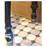 Vintage Dental Cabinet with 14 Metal Drawers and Glass Pulls