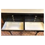 Vintage Dental Cabinet with 14 Metal Drawers and Glass Pulls