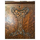 Antique Oak Secretary Bookcase with Curio Cabinet and Stained Glass