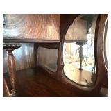 Antique Oak Secretary Bookcase with Curio Cabinet and Stained Glass