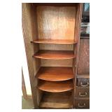 Antique Oak Secretary Bookcase with Curio Cabinet and Stained Glass