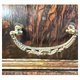 Antique Oak Secretary Bookcase with Curio Cabinet and Stained Glass