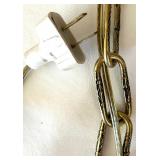 Vintage Mid Century Brass Hanging Pendant Lantern with Glass Panels