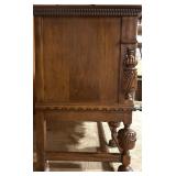Antique Carved Wood Sideboard Cabinet with Drawers
