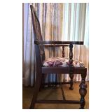 Dining Table with 9 Chairs, Floral Upholstered Seats