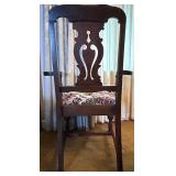 Dining Table with 9 Chairs, Floral Upholstered Seats