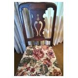 Dining Table with 9 Chairs, Floral Upholstered Seats