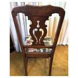 Dining Table with 9 Chairs, Floral Upholstered Seats