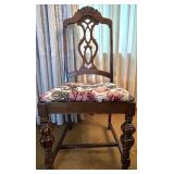 Dining Table with 9 Chairs, Floral Upholstered Seats