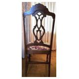 Dining Table with 9 Chairs, Floral Upholstered Seats