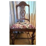 Dining Table with 9 Chairs, Floral Upholstered Seats