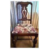 Dining Table with 9 Chairs, Floral Upholstered Seats