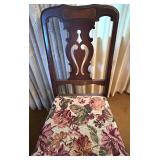 Dining Table with 9 Chairs, Floral Upholstered Seats